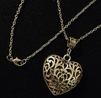 fashion women hollowed silver color heart pendant long chain necklace sweater necklace for women couples gift