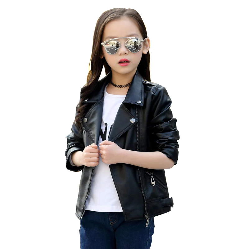 kids clothing spring autumn coat 2019 new 2-12 y girl boy super cool red black jacket street style children's leather | Детская