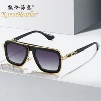 new fashion metal anti ultraviolet sunglasses personalized square frame brand design uv400 casual sunglasses for adultwomenmen