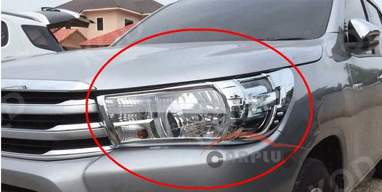 

ABS Black Car Accessories Head Lights Cover For Toyota Hilux Revo 2015 2016 2017 2018