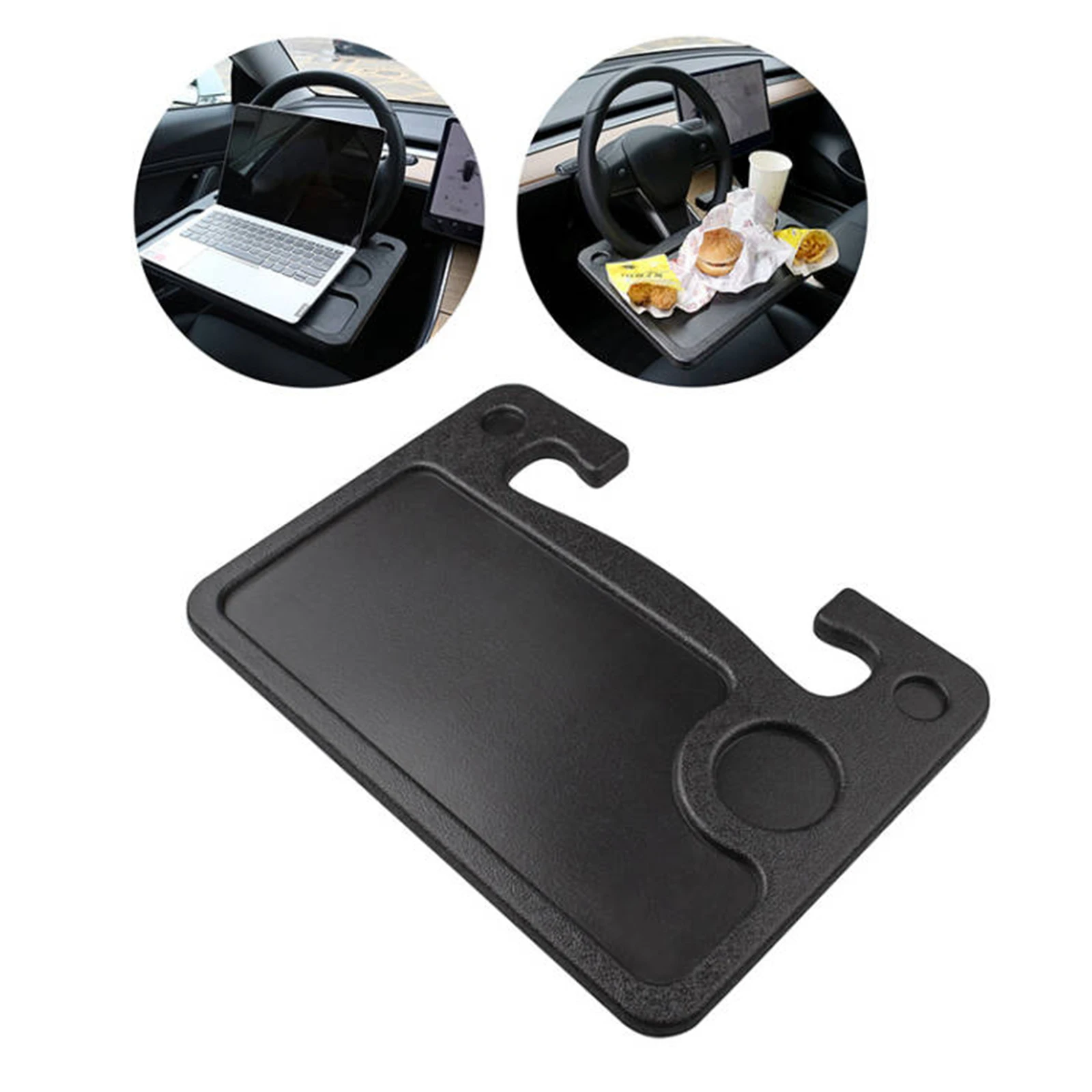 

Car Steering Wheel Tray Laptop Worktable Drink Holder Stand for Tesla Model 3/S/X