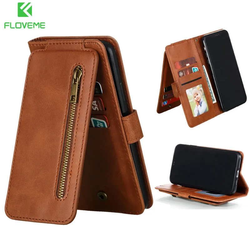 Роскошный кожаный чехол кошелек на молнии для Xiaomi Redmi Note 7 8T 9S Pro 7A 8 8A 9A 9C K30