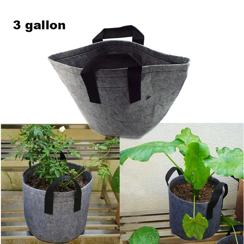 

3 галлона, 25x22 см, сумка для выращивания растений с ручкой, для картофеля, клубники, семейный сад «сделай сам», горшки для комнатных и уличных ...
