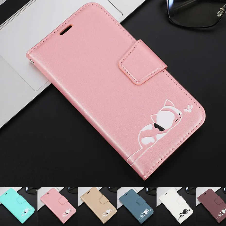 Кожаный чехол с откидной крышкой для samsung Galaxy S10 E S9 J4 J6 A7 A6 плюс A10 A20 E A30 A40 A50 A70 милый кошелек с котами чехол для телефона
