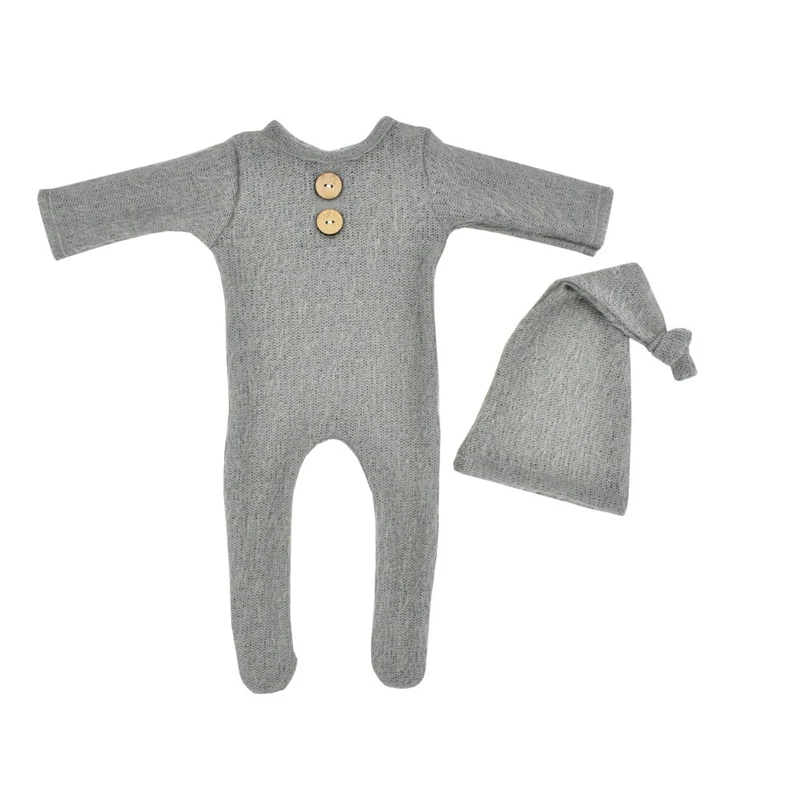 Accesorios de fotograf&iacute;a para reci&eacute;n nacido, gorro de punto para beb&eacute;, pelele, mono, traje de fotograf&iacute;a para beb&eacute;, accesorios de tiro para estudio, ropa-3