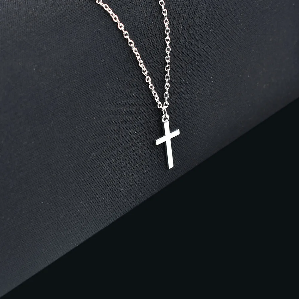 

Simple Cross Pendants Necklaces Women Silver Color Chain Choker Necklace Female Bohemian Metal Jewelry bijoux collares