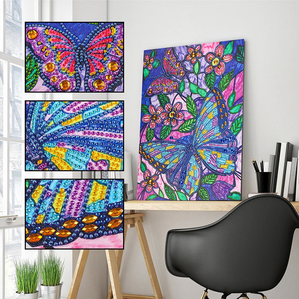 

5D Diy diamond painting animal butterfly flower cross stitch kit special-shaped diamond art crystal mosaic home decoration gift
