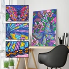 Алмазная живопись 5D сделай сам, Набор для вышивки крестиком с изображением животных, бабочек, цветов, мозаика из страз особой формы, украшение для дома, подарок