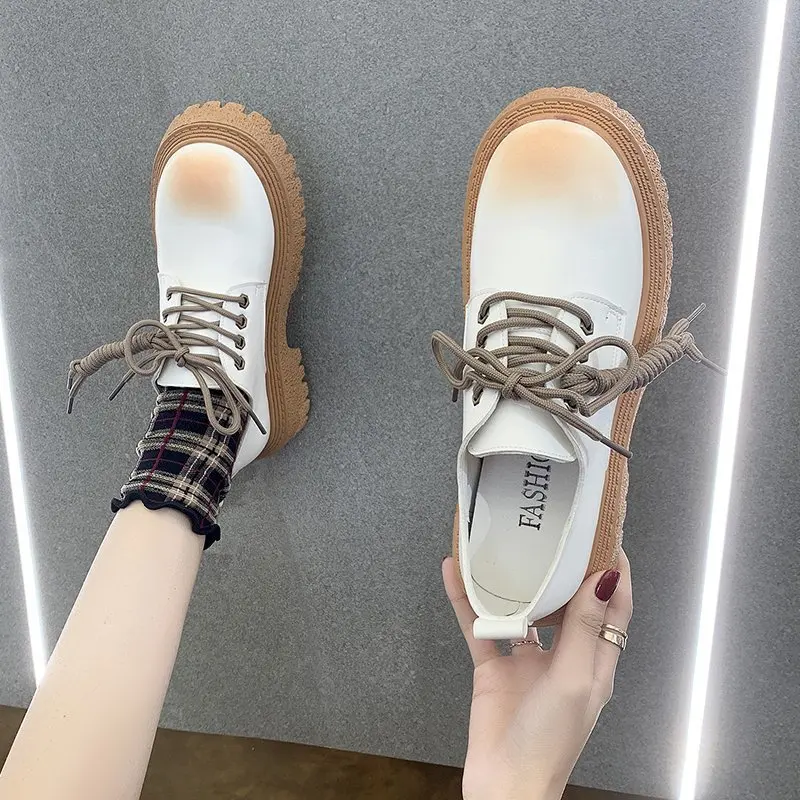 

Small leather shoes women new spring and autumn thick heel autumn shoes casual high heel single shoes women's shoes