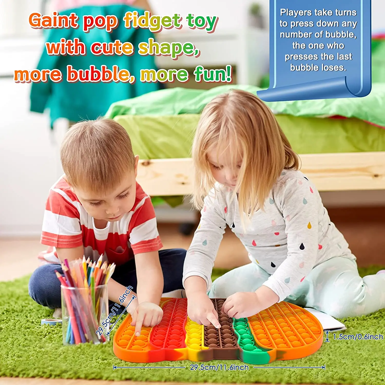 Большой гамбургер Pop Jumbo Push Bubble фиджет игрушки для детей и взрослых огромный