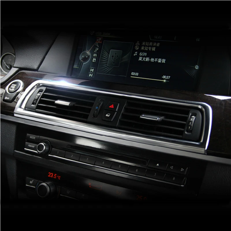Car Dashboard Console Air Conditioning Outlet Vent Trim Decoration frame Cover 3D stickers For BMW 5 Series F10 F18 Accessories |