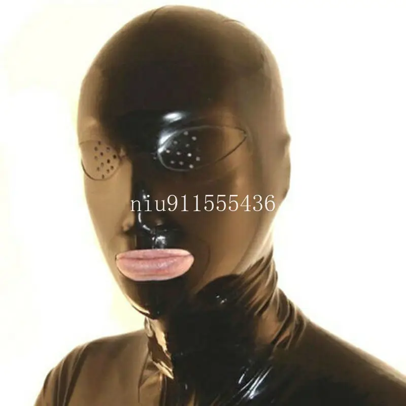 

Sexy Lingerie Design Sexy Products Handmade Latex Hoods with Small Holes on Eyes Mask for Face Men