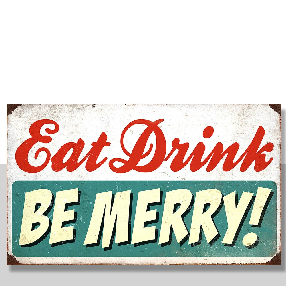 

Eat Drink Be Merry, Retro metal Sign/Plaque Wall vintage / Kitchen Gift