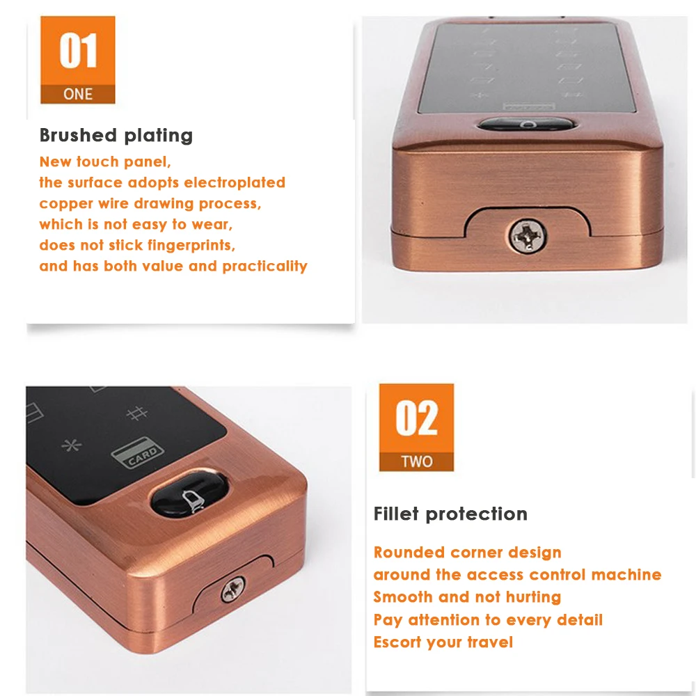 125khz Waterproof Smart Keypad Case ID Card Reader Touch Metal RFID Access Control Electronic Door Lock Electric Gate Opener |