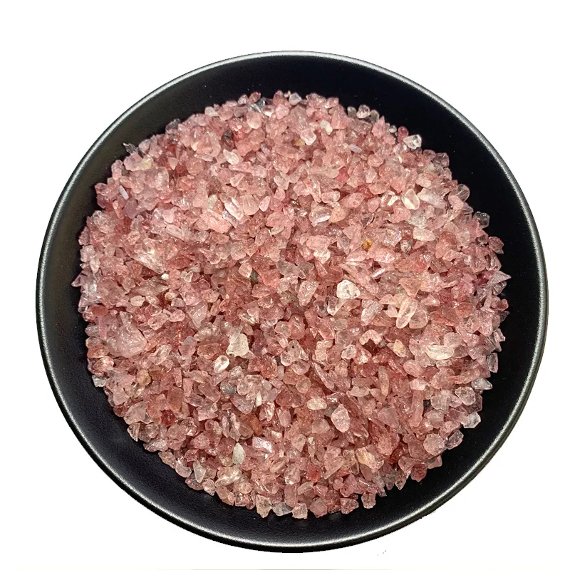 

100g Mini Natural Crystal Stone Strawberry Quartz Gravel Bracelet Pendant Mineral Lucky Reiki Healing Home Aquarium Decoration