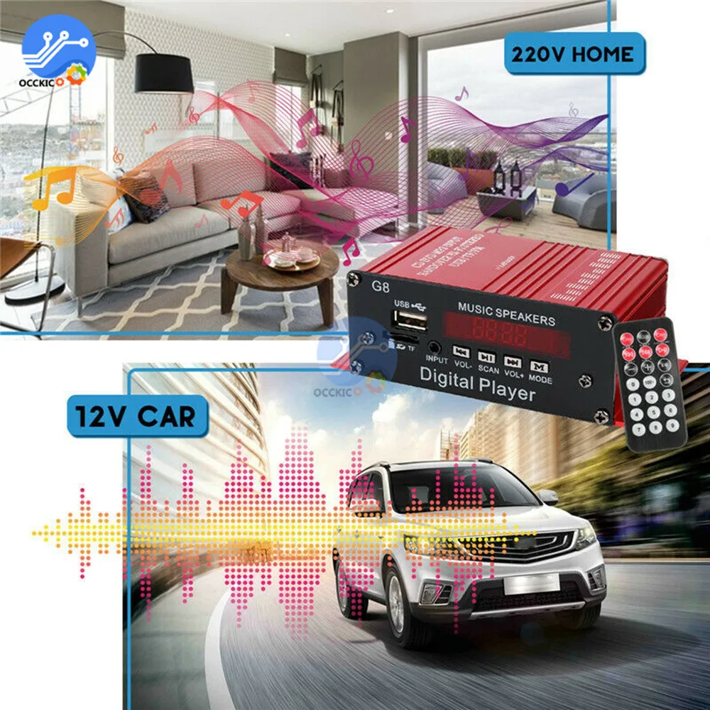 200 Вт 12 в автомобильный аудиоусилитель Bluetooth HIFI Home Стерео FM радио USB AUX TF