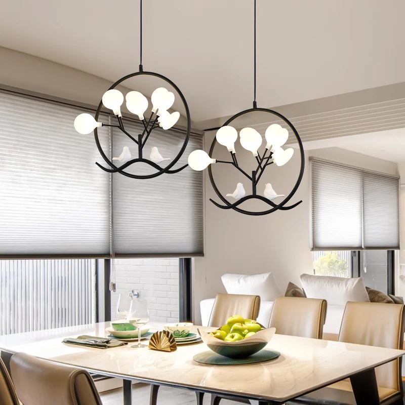 Птичья клетка кольцевая люстра лампа в скандинавском стиле ветка дерева для