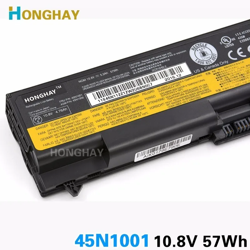Аккумулятор для ноутбука HONGHAY 10 8 В 5200 мАч Lenovo ThinkPad T430 T430I L430 T530 T530I L530 W530 45N1005 45N1004