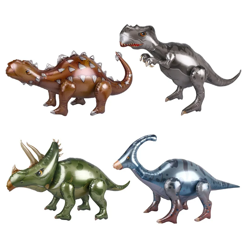 

1pc 3D Simulation dinosaur Foil balloon Tyrannosaurus Rex Triceratops balloon baby Gifts Birthday Inflatable Party Decorations