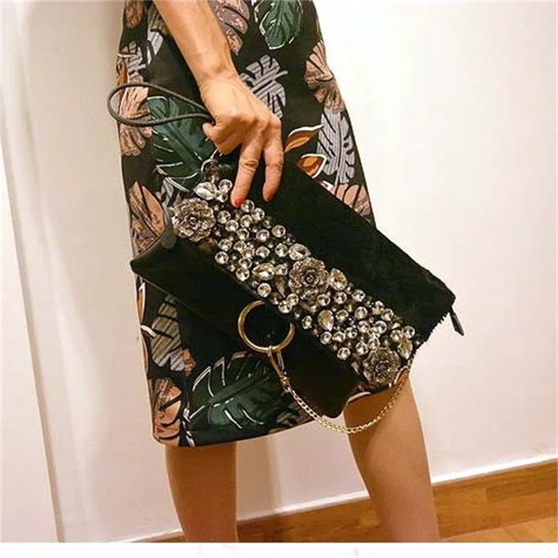 Модный клатч конверт с конским волосом Женский вечерний из воловьей кожи на день