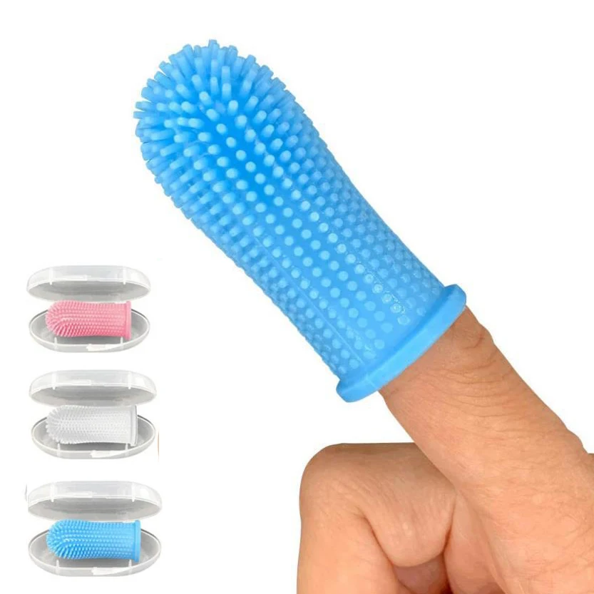 Pet Finger Toothbrush Cat Dog Brush Bad Breath Tartar Dental Care Tool Innovation 360 Degree Clean Silicone Gloves Supplies |