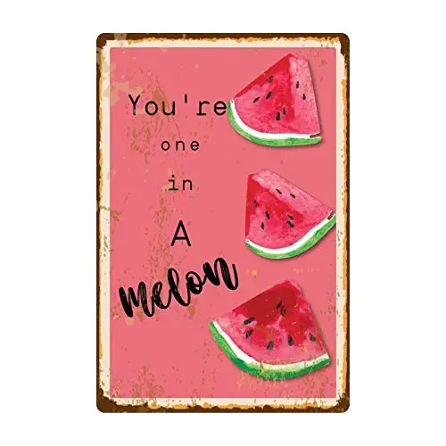 

Watermelon Melon Funny Fruits Retro Vintage Tin Metal Sign Home Kitchen Farm Decor Iron Painting 8x12 inch