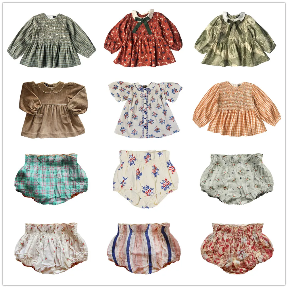 

SALE 2021 Spring and Summer New BD with Girls Retro Style Puff Sleeve Embroidered Lapel Shirt
