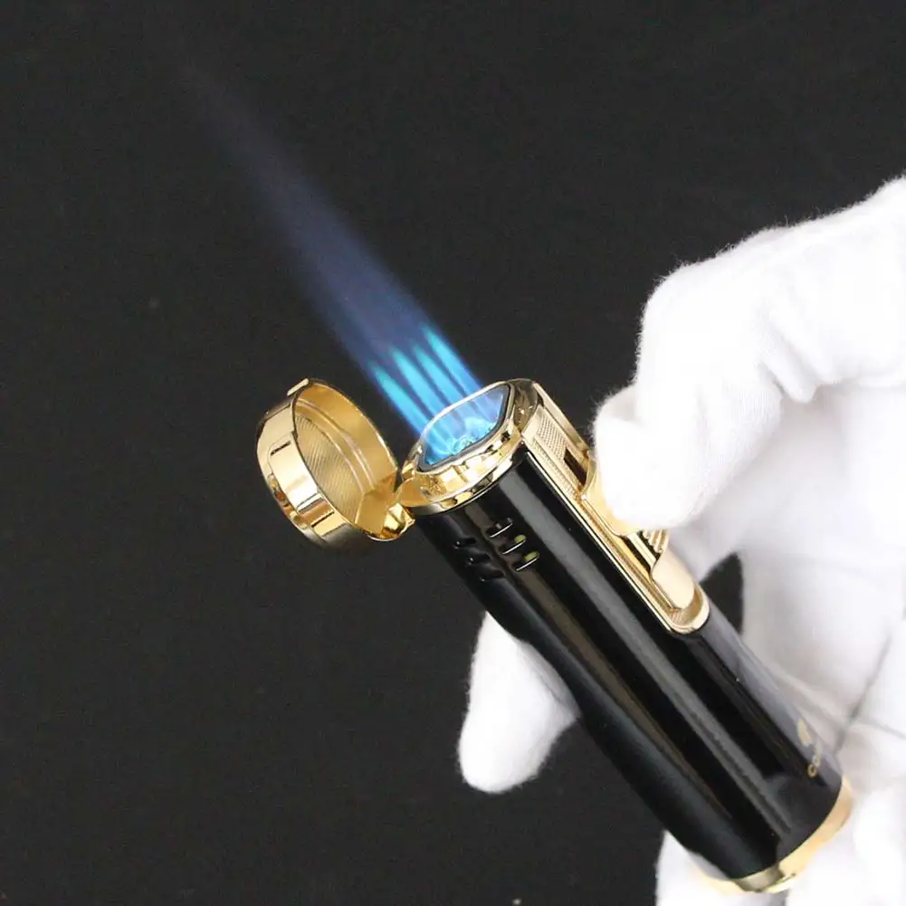 COHIBA Новинка Зажигалка для сигар газ 4 струйное пламя многоразовый бутановый