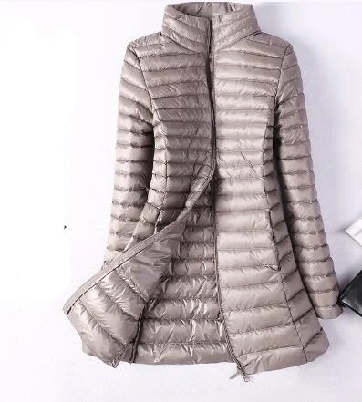 

Зимние женские пуховики 4XL, светильник кое пальто на утином пуху, длинная куртка-пуховик, тонкие черные парки, женские парки