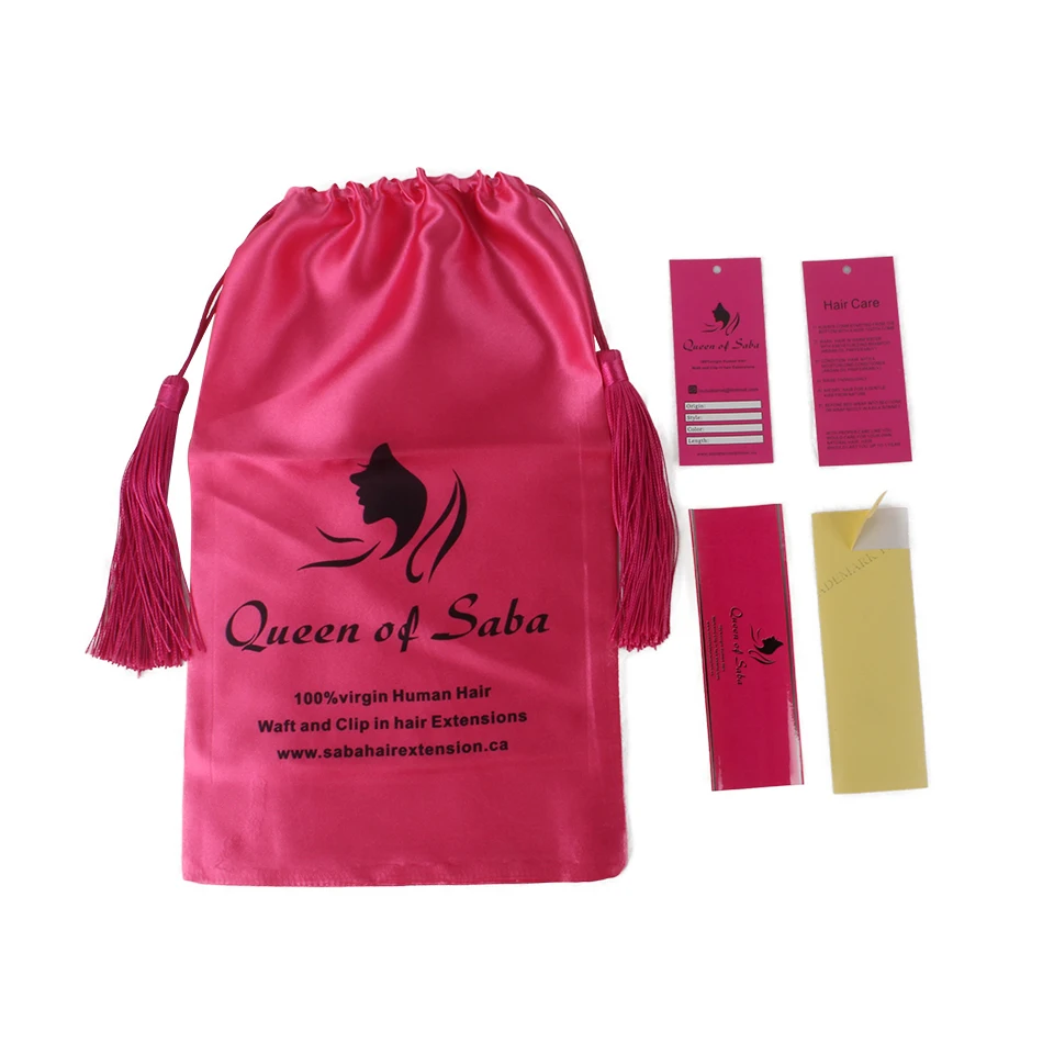 Индивидуальные лого девственные волосы для наращивания пучок клей оберточная