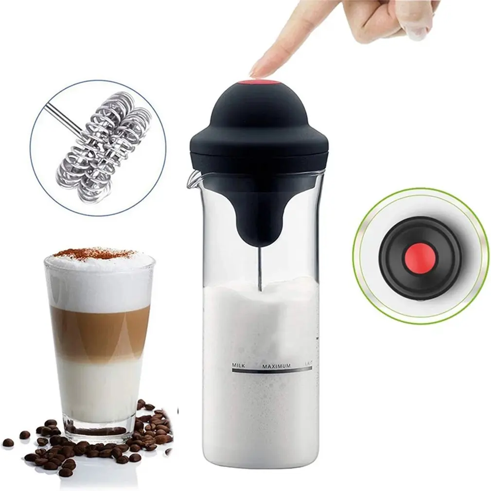 

Electric Coffee Stirrer Glass Milk Frother Household Whisk Milk Froth Stirrer Wear-resistant Stirrer Glass Without Battery