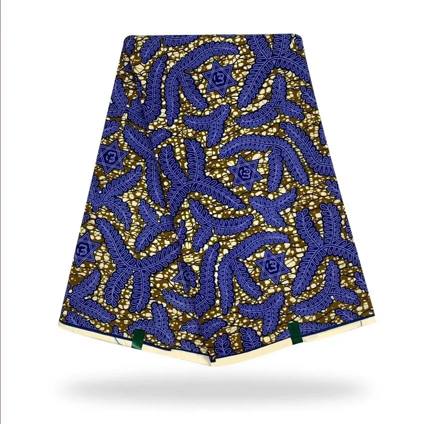 

New 100%cotton Ankara wax fabric 2021 African print fabric for wedding dress tissue Nigeria fabric For women dress 6 yards F9-26