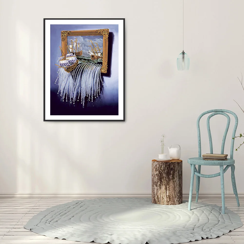 Картина из страз 5D &quotсделай сам&quot водопад специальная форма полная мозаика