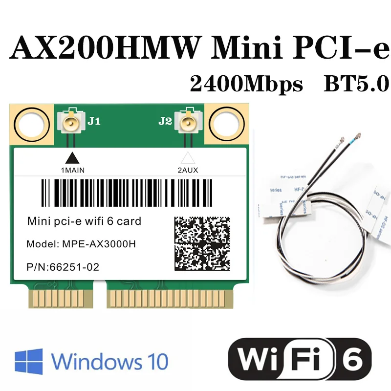 2974 Мбит/с Wi Fi 6 Mini PCI E карта беспроводная сеть Wlan 2 4G/5 ГГц Bluetooth 5 0 802.11ax/ac для ноутбука