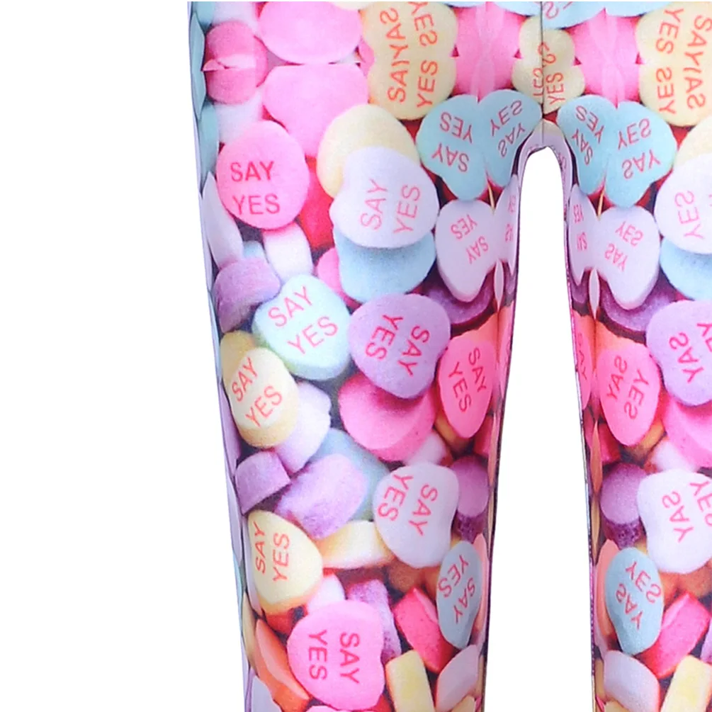 

Cartoon Print Leggings Kawaii High Waist Pencil Pants Slim Stretch Light Colors Leggins 2017 Casual Trousers WAIBO BEAR