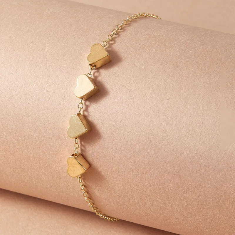 

Simple Temperament Peach Heart Gold Bracelet Jewelry Accessories