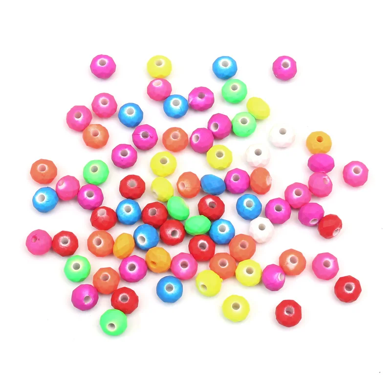 100 шт. разноцветные граненые Акриловые бусины для ювелирных украшений|Бусины| |