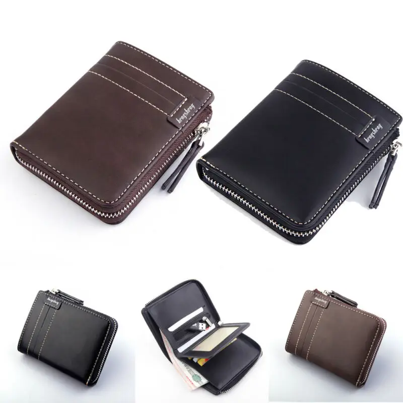 Мужской маленький кошелек из искусственной кожи тонкий с отделением для