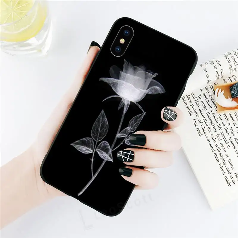 

White Rose beautiful flowers pattern Phone Case for iPhone 11 12 mini pro XS MAX 8 7 6 6S Plus X 5S SE 2020 XR