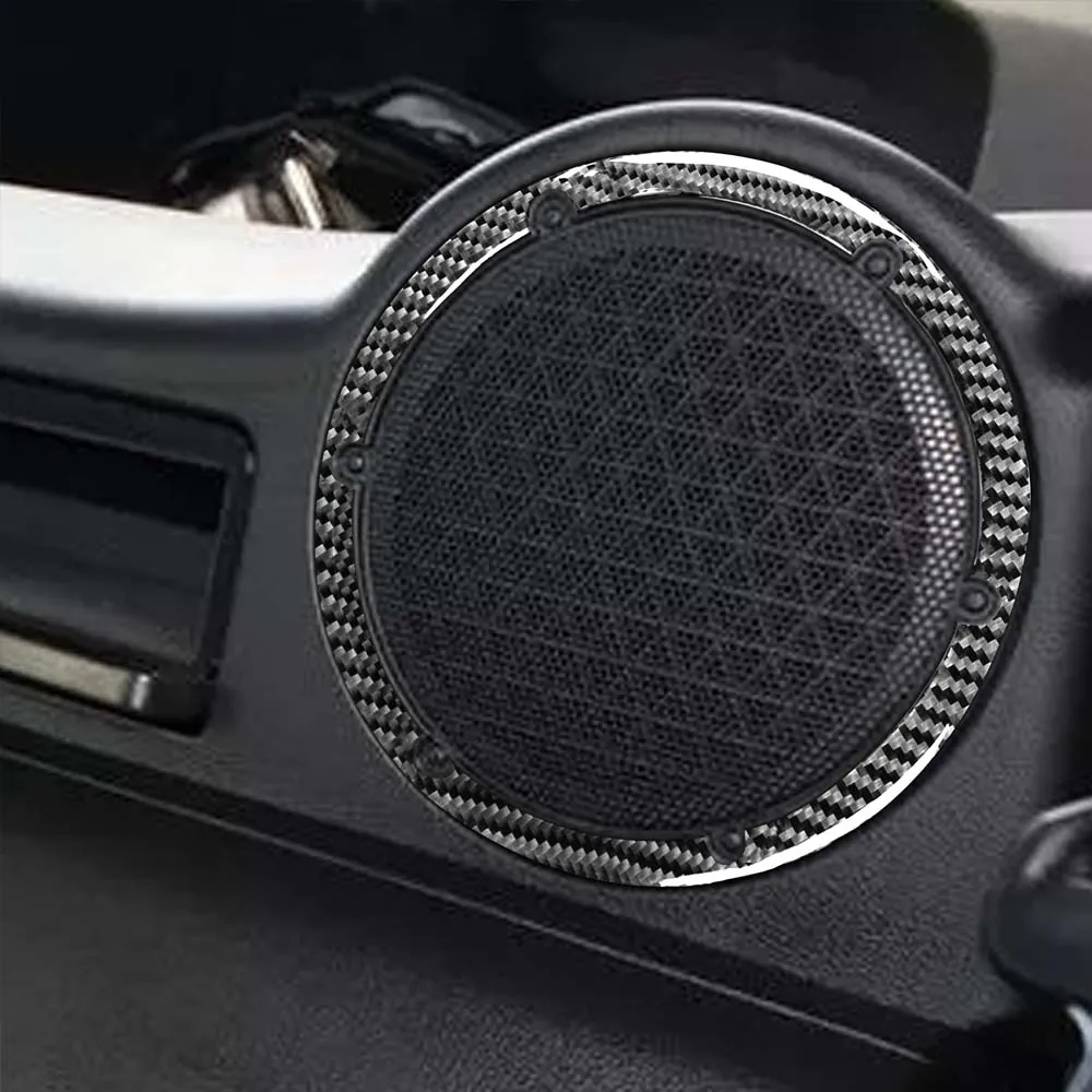 

2Pcs Carbon Fiber Rear Audio Speaker Ring Trim Cover For 350Z 2003-2009 Hard Top