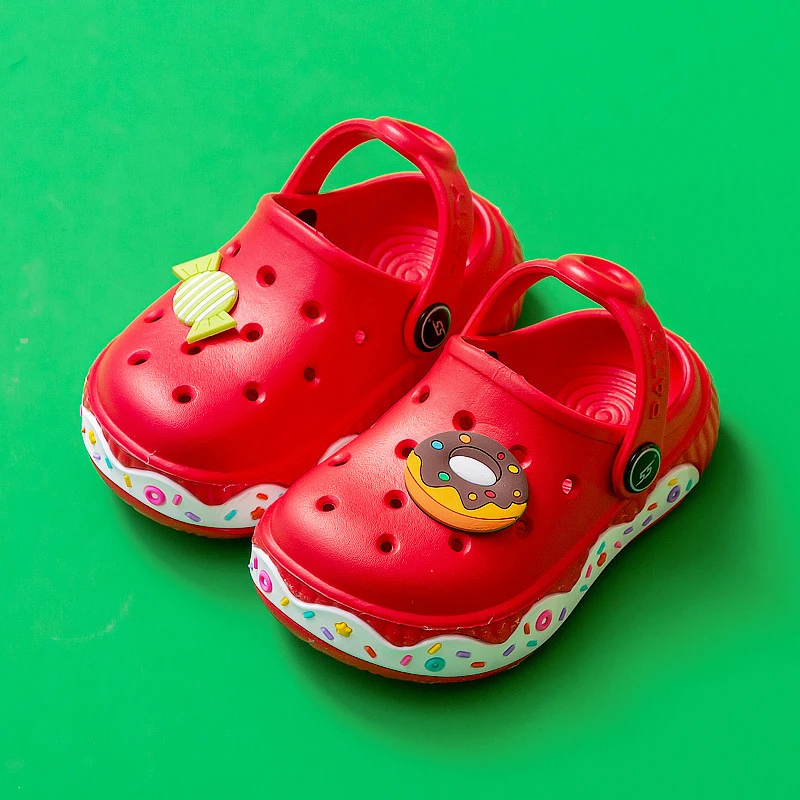 

HX06 TOPRINCESS Cute Doughnuts Design Soft Non Slip Summer Slippers Sandals Flat Shoes For Kids Summer Slippers High Quality Kid