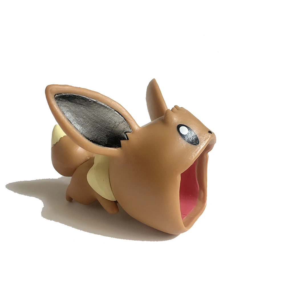 Big-Eevee 1/2/4 шт. Big Mouth кабель укус животных кабель среднего класса против царапин для IPhone Android игрушки маленький зоомагазин Иви Луффи Саурон игрушки для детей - Цвет: Big-Eevee