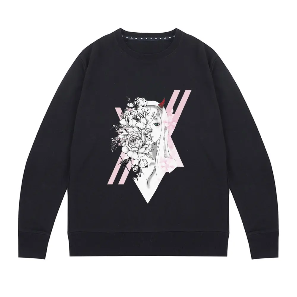 

Manga Darling In The Franxx Pullovers Men Women Hip Hop Sweatshirts Anime Zero Two Pattern Pullover Fashion Harajuku Sweatshirt
