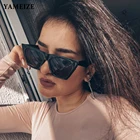 Женские квадратные солнцезащитные очки YAMEIZE, солнцезащитные очки кошачий глаз в большой оправе, Винтажные Солнцезащитные очки в стиле панк, аксессуары для женщин, 2021