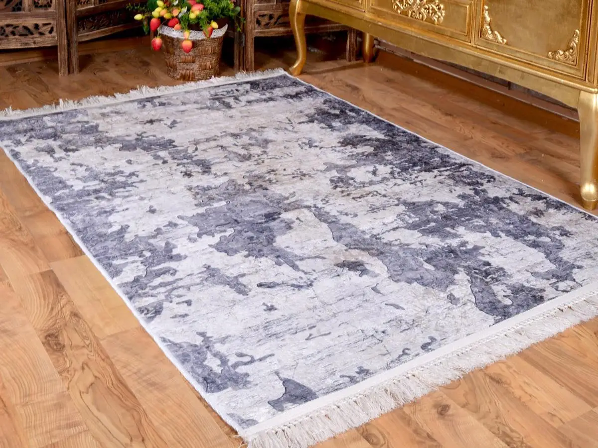 

Latex Anti-Slip Soles Digital Print Velvet Carpet Alaat Gray 150x220 Cm