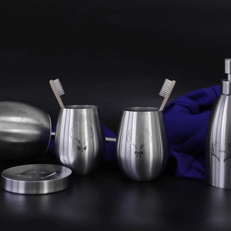 Набор аксессуаров для ванной комнаты из нержавеющей стали|Наборы ванной| |