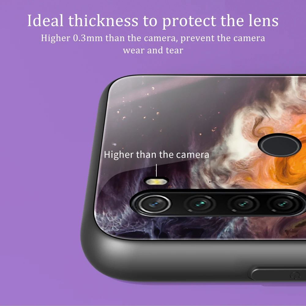 

For Redmi Note 9S 8 8T 7 9 Pro Marble Pattern Tempered Glass Case For Xiaomi Mi10T Pro Lite Pocox3 NFC Soft Edge Protective Case