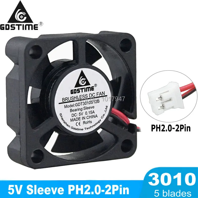 Мини-вентилятор охлаждения Gdstime DC 5V 2Pin 30mm 3010 30x30x10mm 10 шт. в партии | Компьютеры и