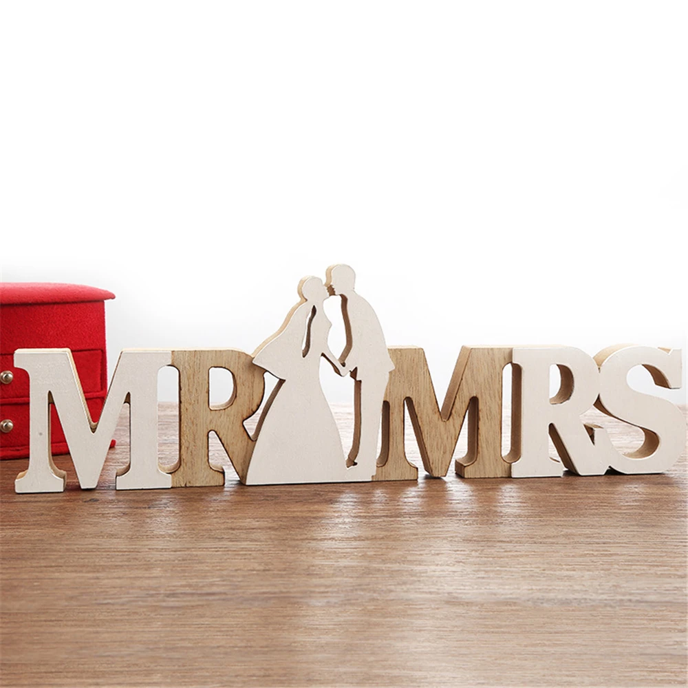

Свадебные украшения, деревянные украшения MR & MRS, Свадебный декор для вечеринки, аксессуары для украшения дома
