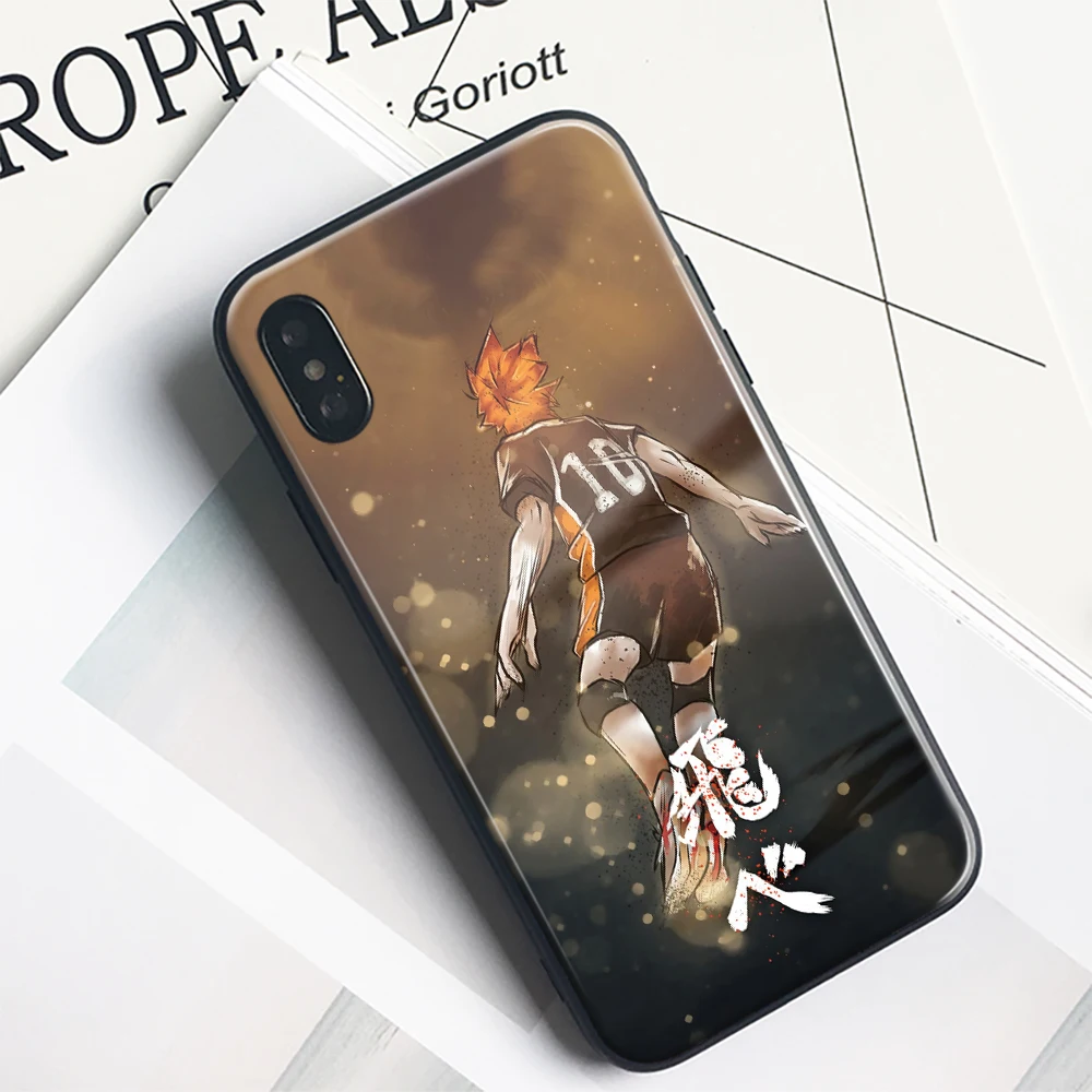 Shoyo Hinata Haikyu! Чехол для телефона из мягкого силикона со стеклянным аниме IPhone SE 6s 7 8
